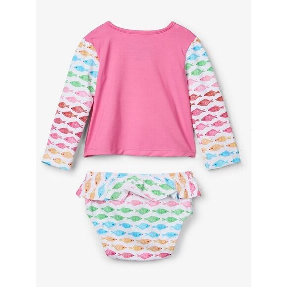NEW Hatley Watercolour Fishies 3-6 Months Baby 2-piece Rashguard Swimsuit - Picture 2 of 4